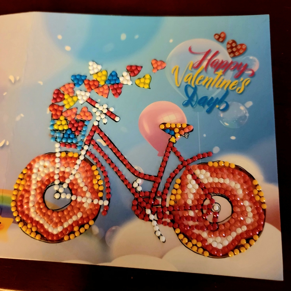 Valentines Day Cute Donut Bike Card